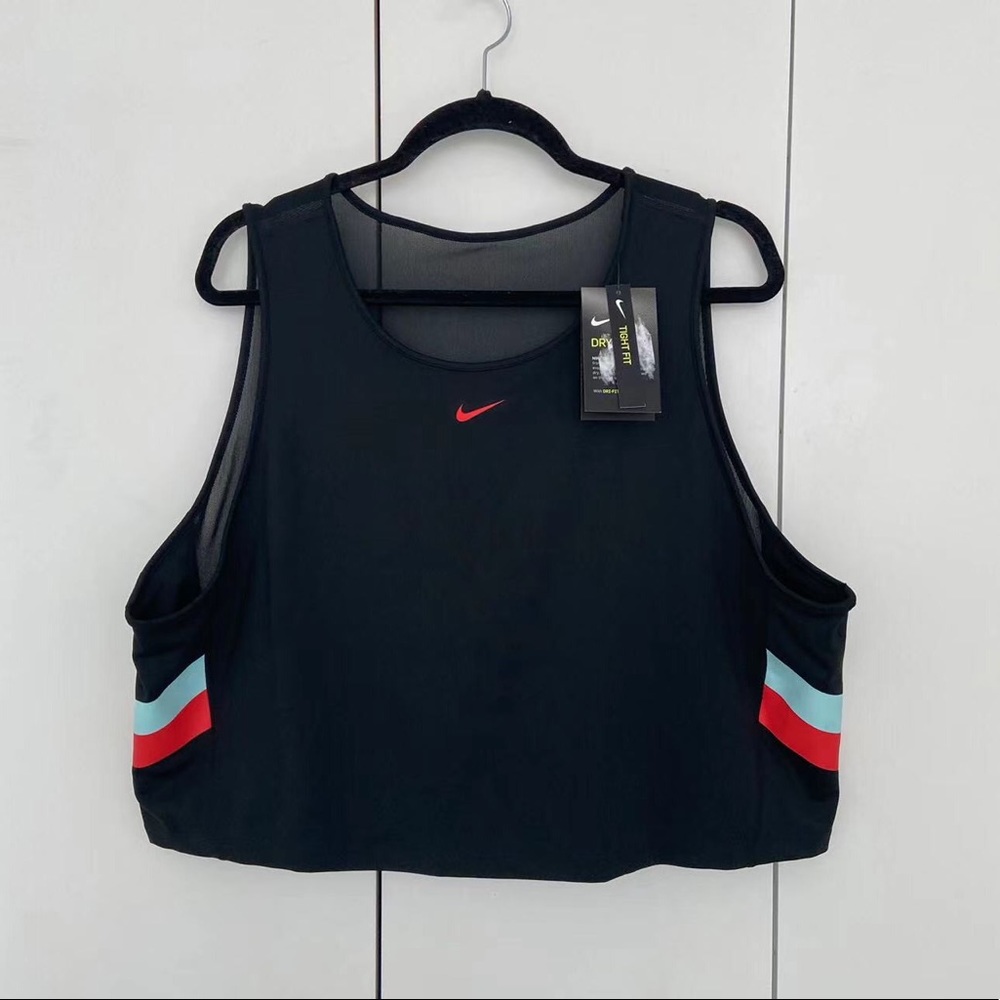 Women's Nike Color-block Stripe Cropped Training Tank Size 3X
